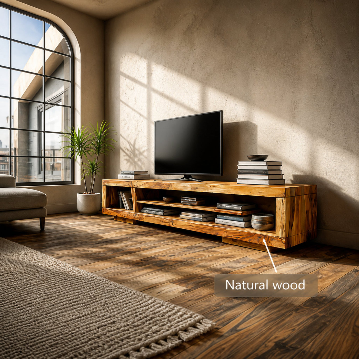 Mid Century TV Cabinet With Storage For Living - product view 5