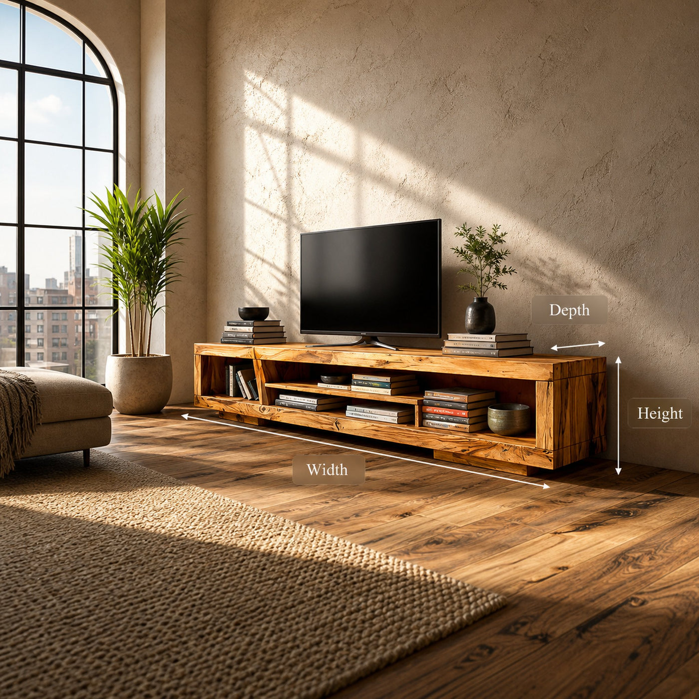 Mid Century TV Cabinet With Storage For Living - product view 6