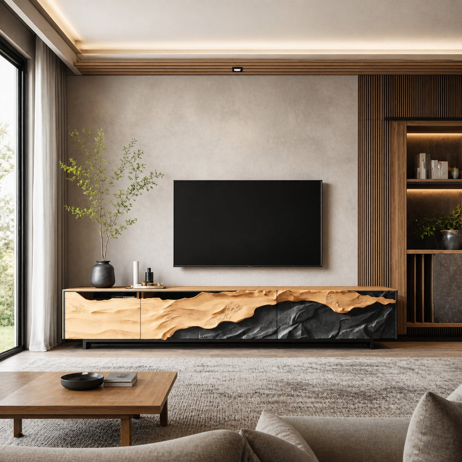 Mid Century TV Console For Modern Living Room