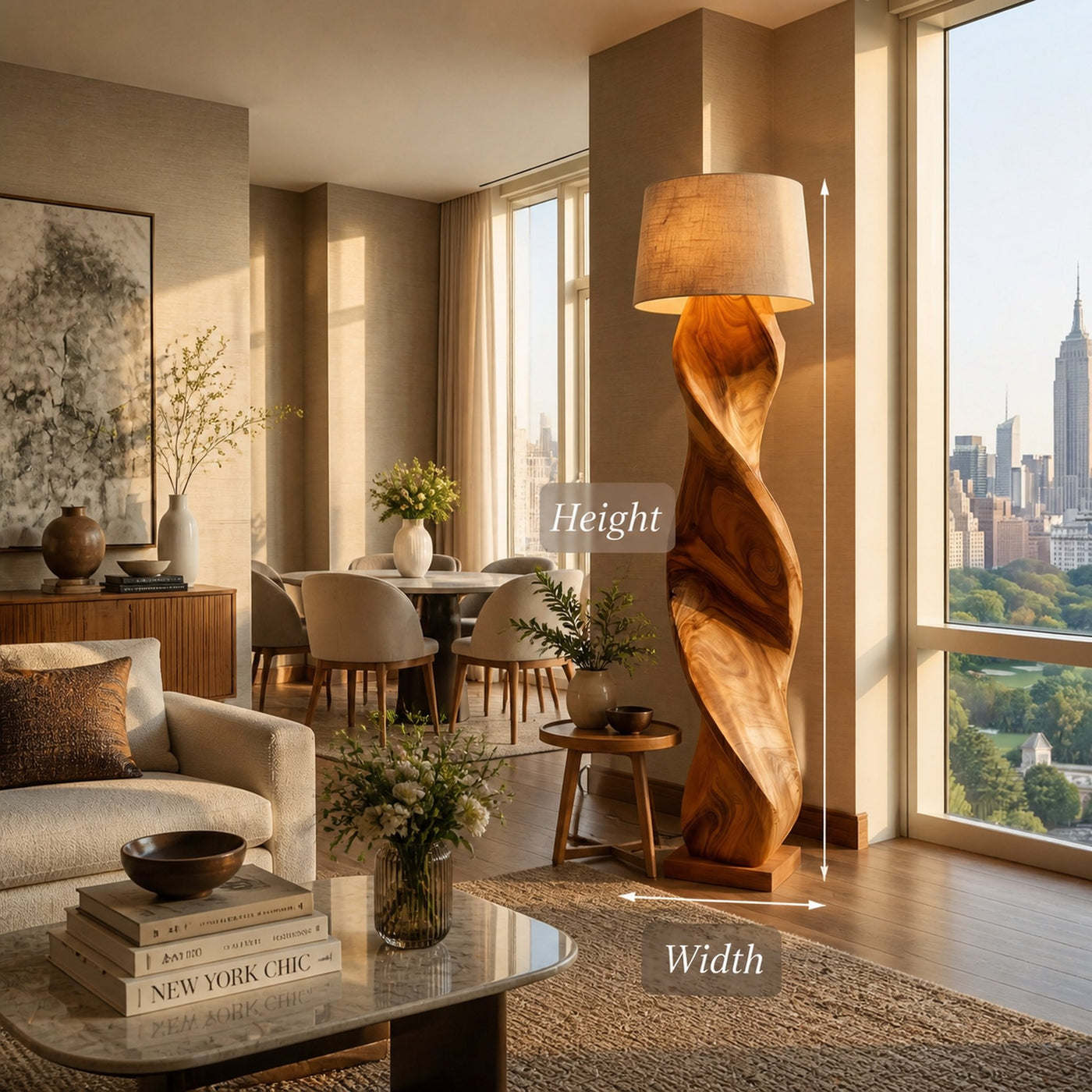 Mid Century Wood Floor Lamp Twisted Body Design For Home - product view 8