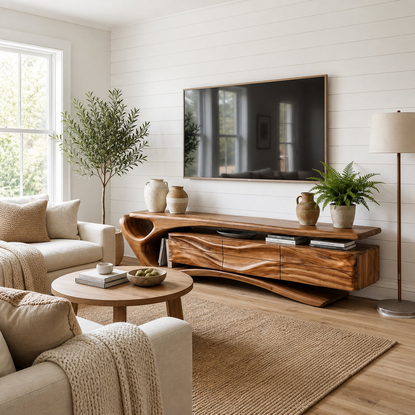 Mid Century Wooden TV Cabinet For Elegant Space - product view 2