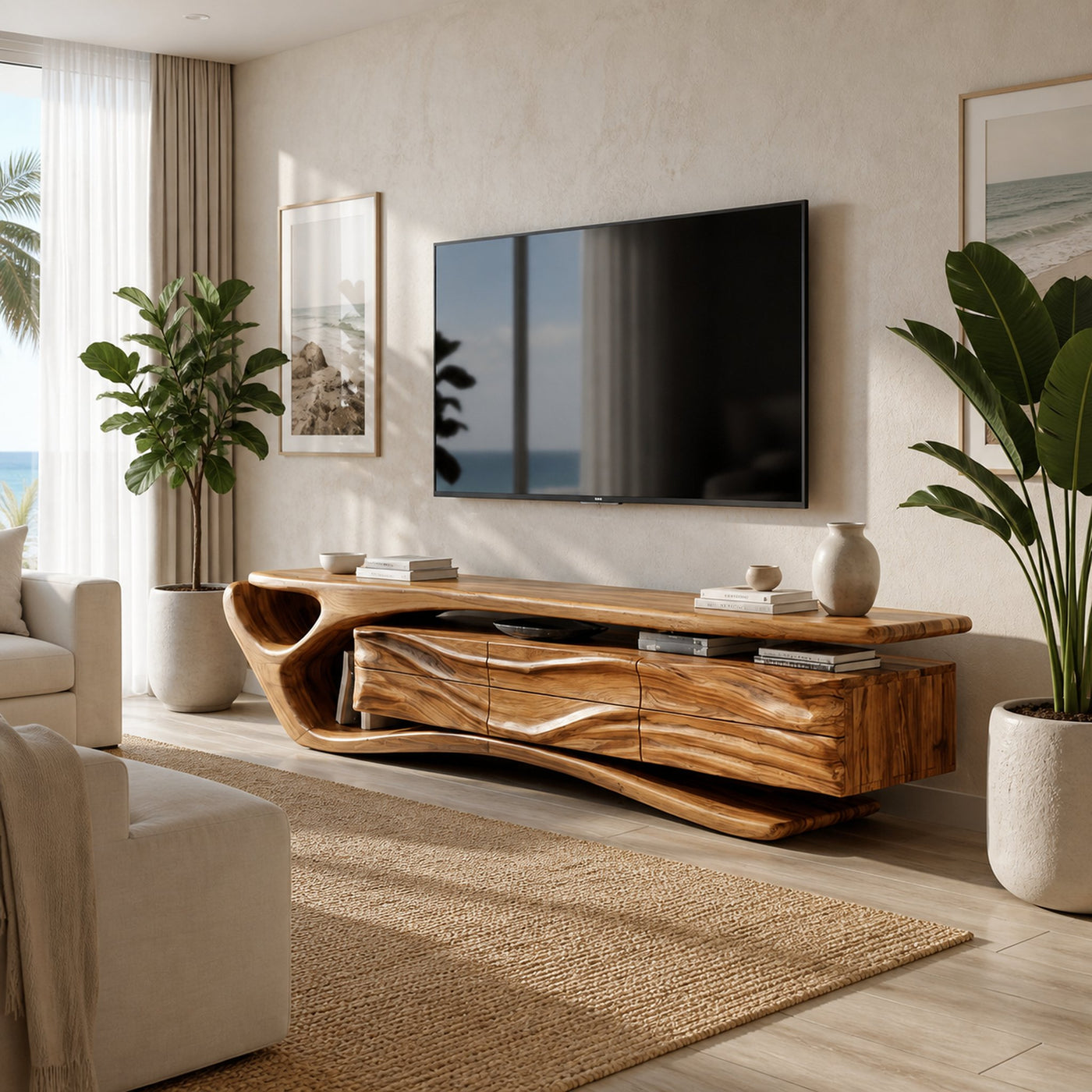 Mid Century Wooden TV Cabinet For Elegant Space - product view 3