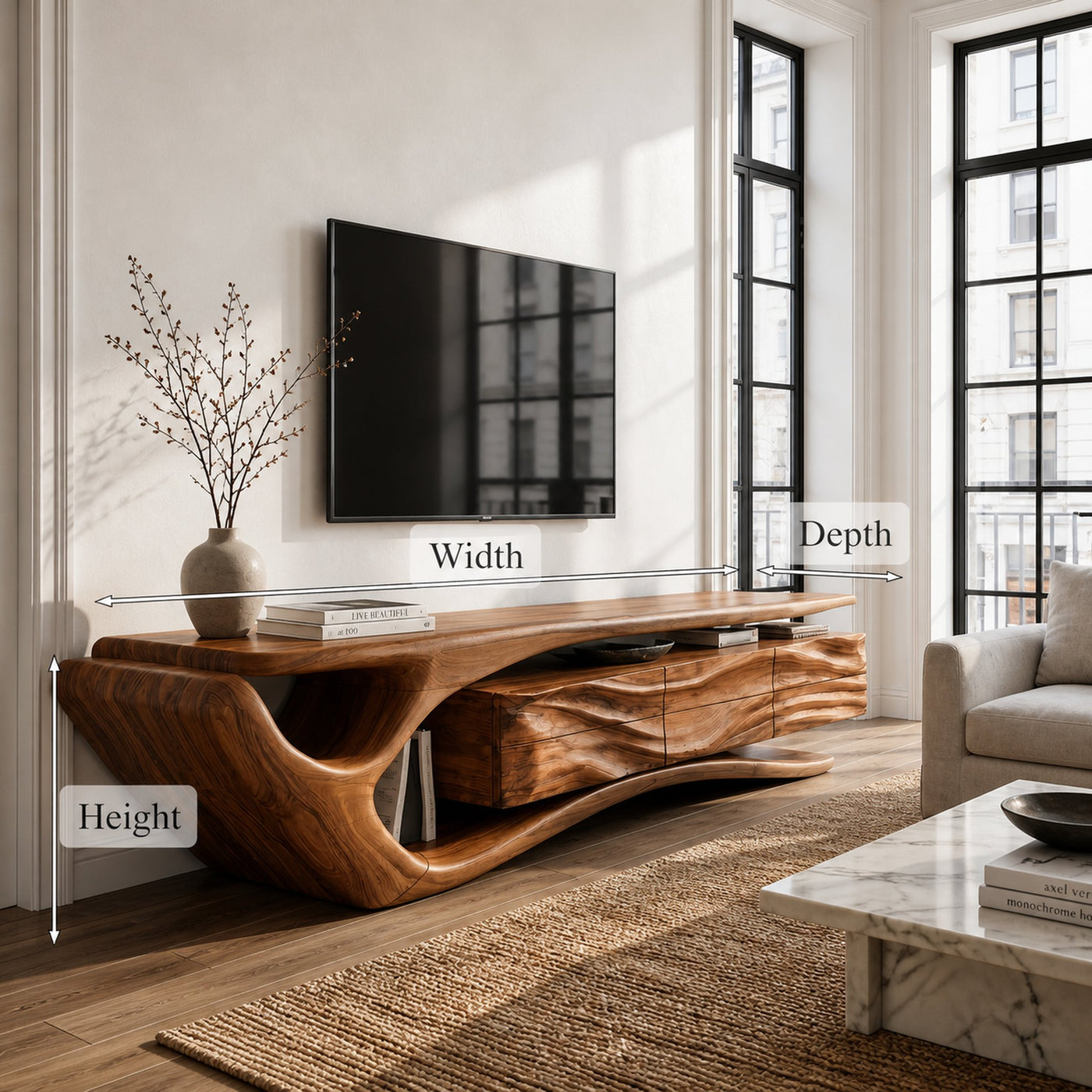 Mid Century Wooden TV Cabinet For Elegant Space - product view 8