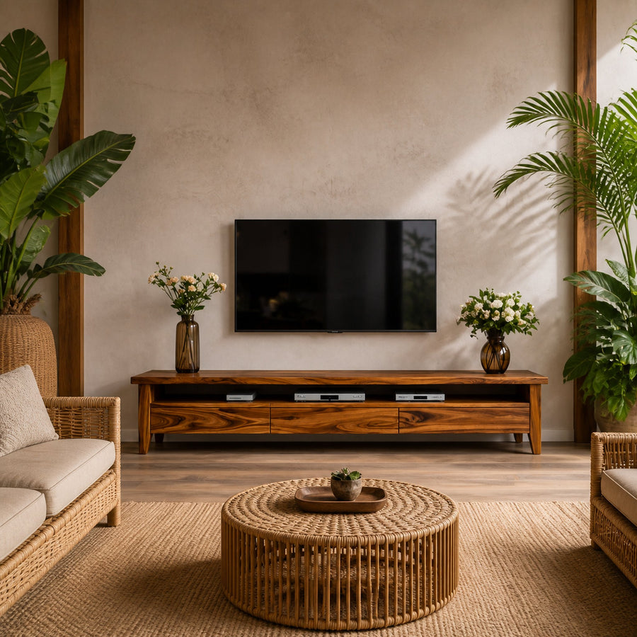 Mid Century Wooden TV Cabinet For Living Space
