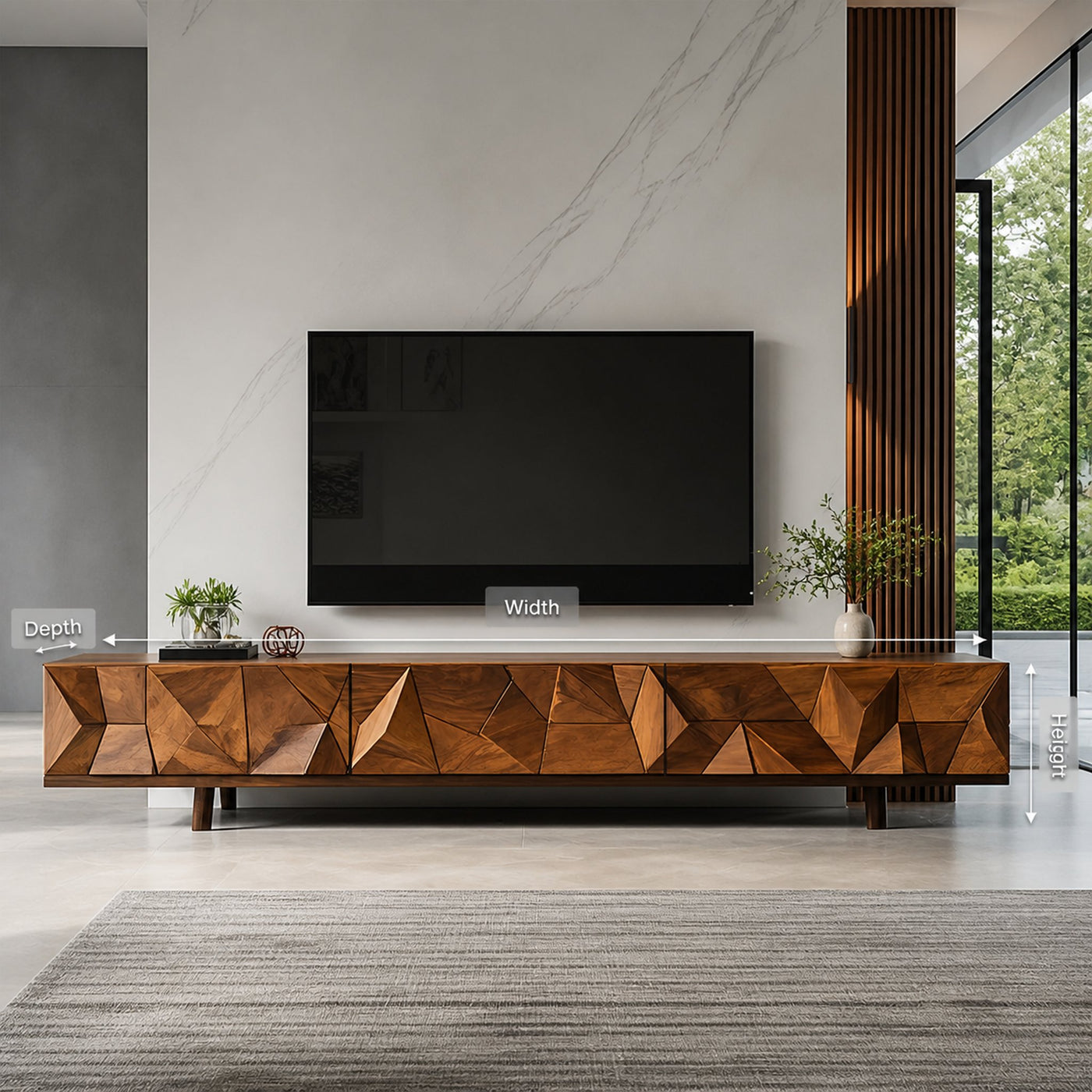 Mid Century Wooden TV Console For Entryway Decor - product view 8
