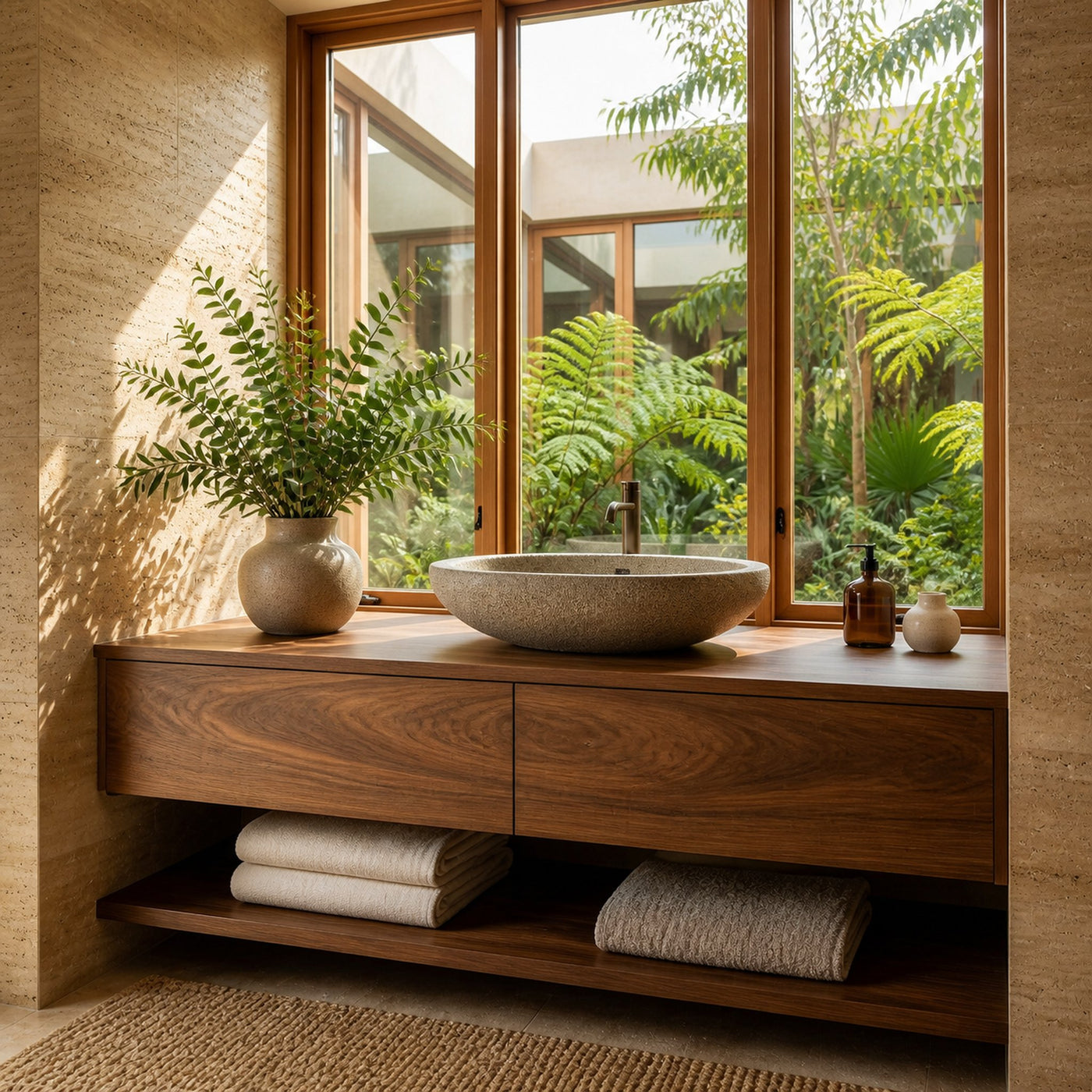 Minimalist Natural Wood Wall Mounted Bathroom Vanity For Bathroom - product view 7
