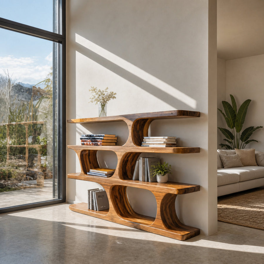 Minimalist Organic Standing Shelf For Living Room