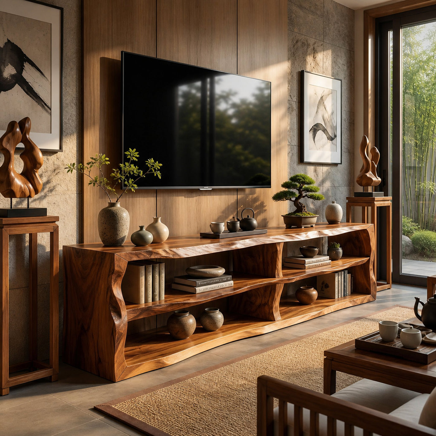 Minimalist Organic TV Cabinet For Media Room