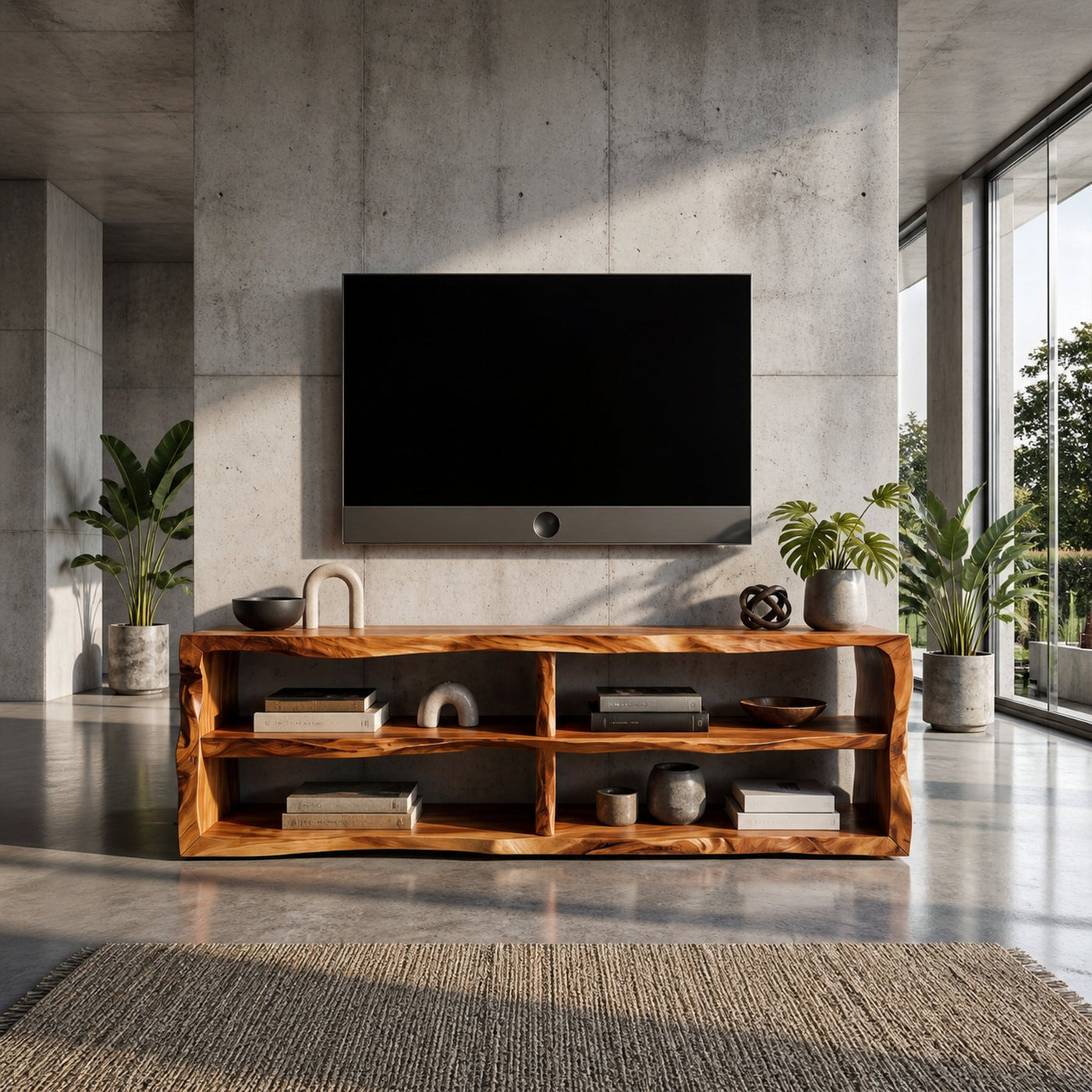 Minimalist Organic TV Cabinet For Media Room - product view 3