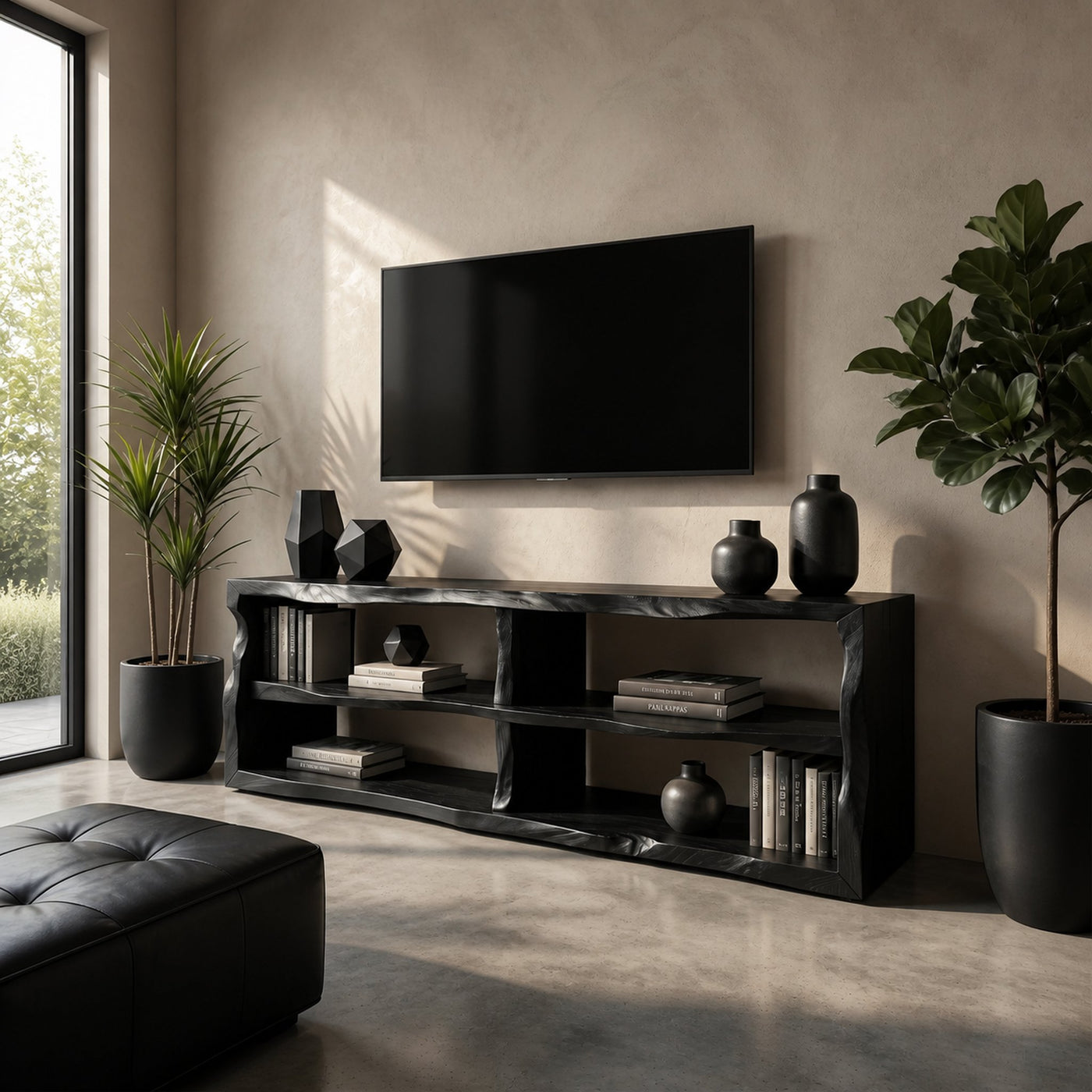 Minimalist Organic TV Cabinet For Media Room - product view 4
