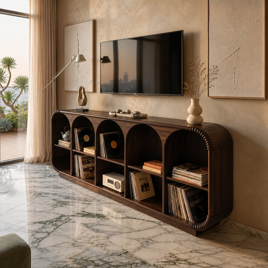 Minimalist Sculptural TV Stand For Media Room Interior