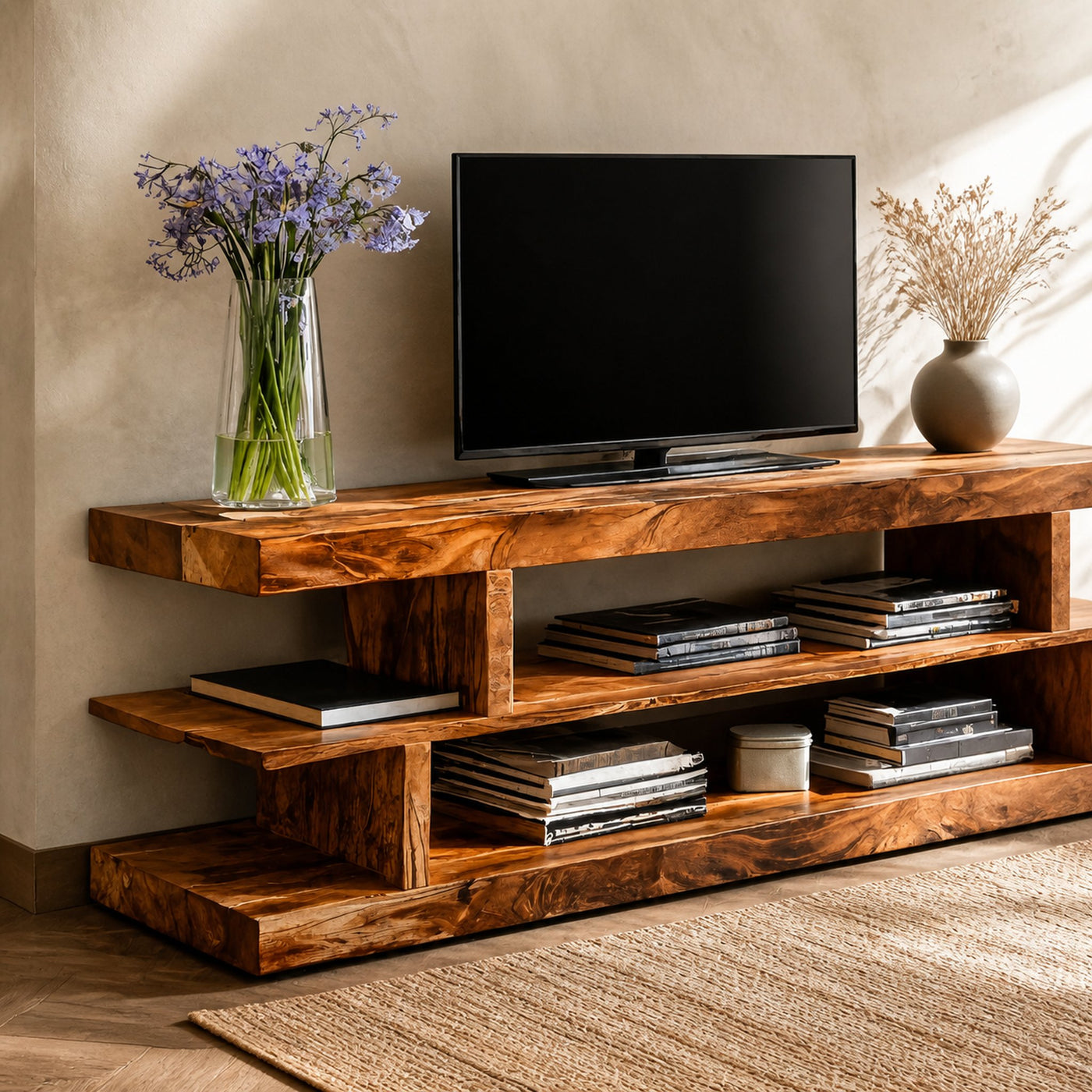 Minimalist TV Cabinet With Open Shelves For Living Room - product view 3