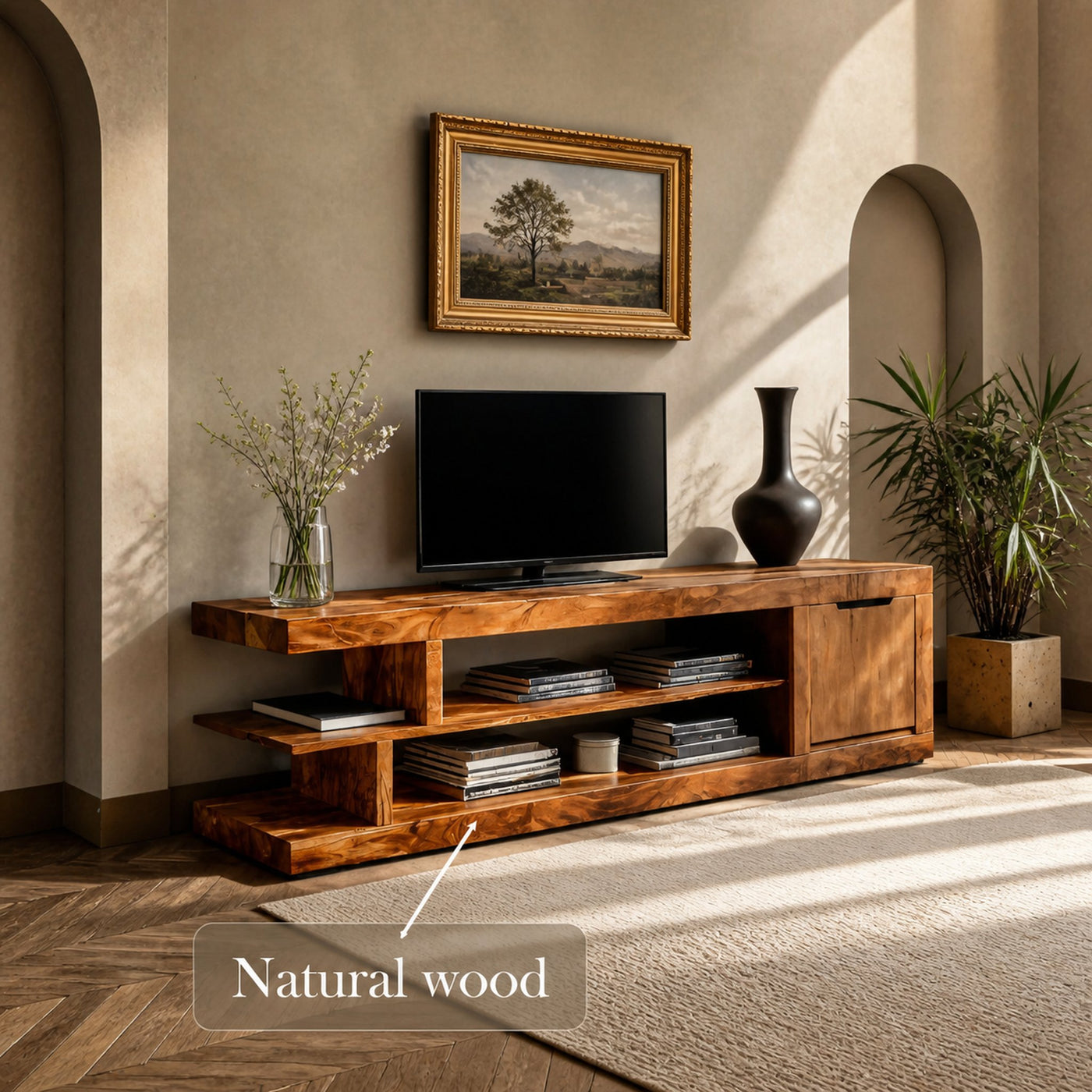 Minimalist TV Cabinet With Open Shelves For Living Room - product view 5