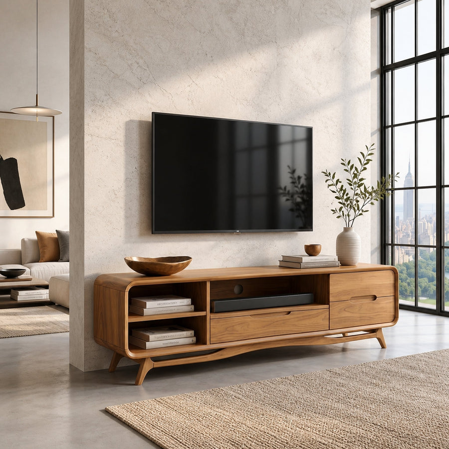 Minimalist Wooden TV Cabinet For Urban Apartment Decor