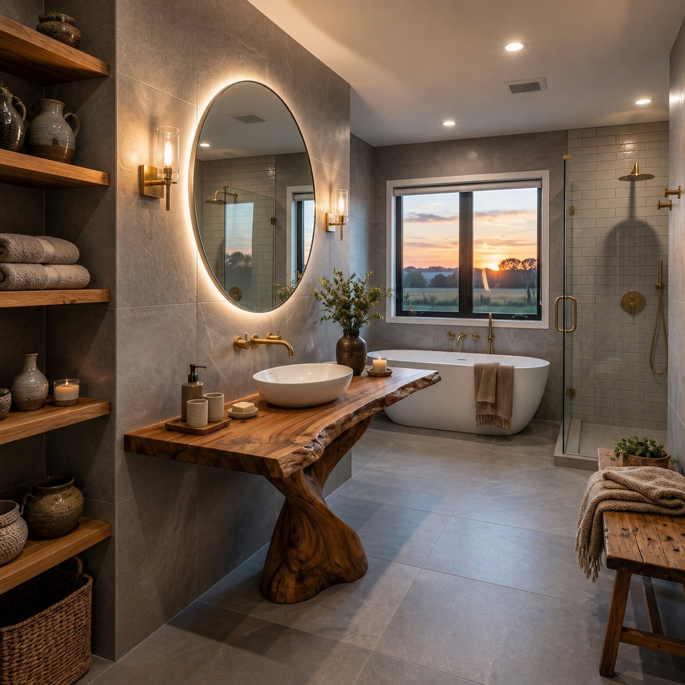 Modern Bathroom Vanity With Twisted Base For Spa Bath - product view 3
