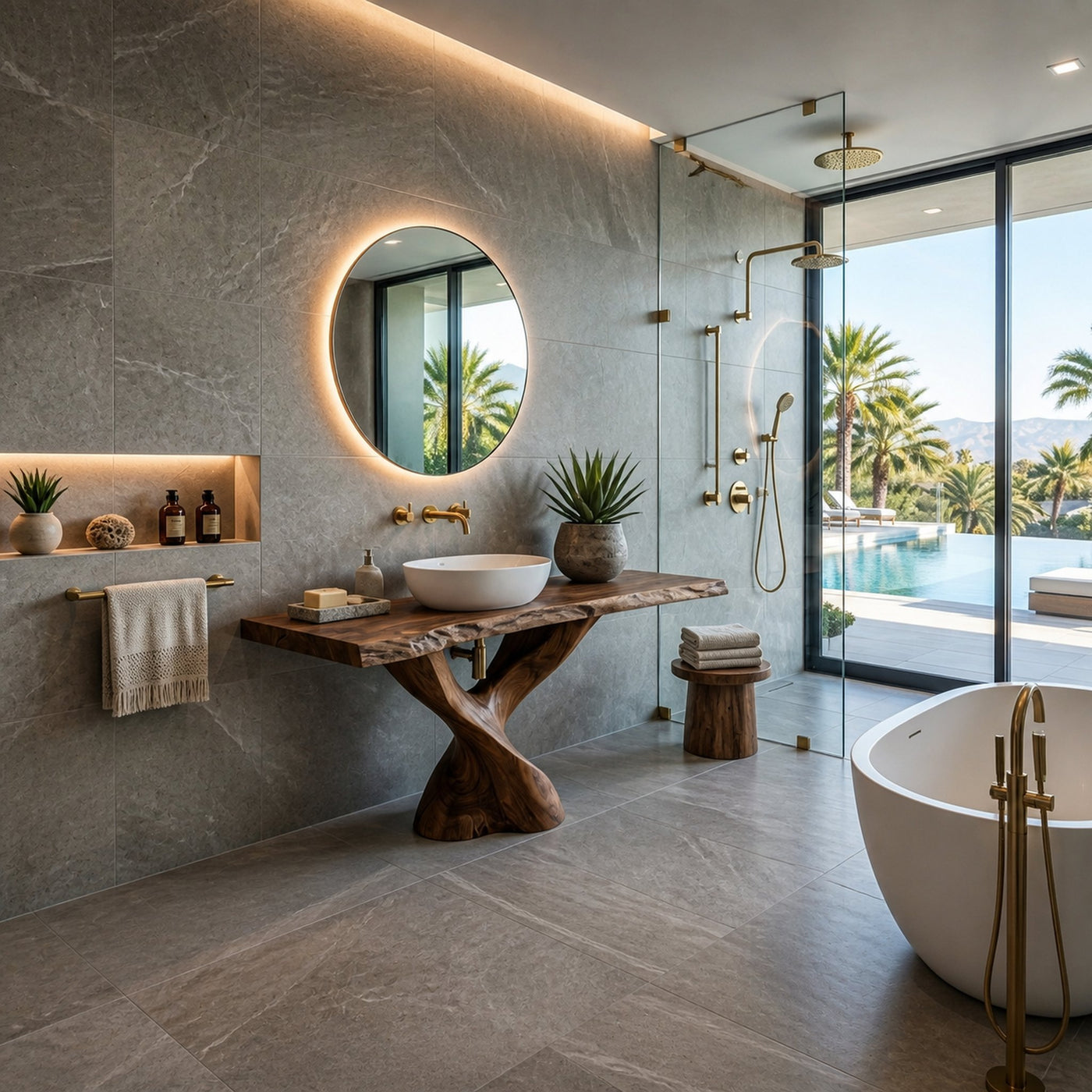 Modern Bathroom Vanity With Twisted Base For Spa Bath - product view 7