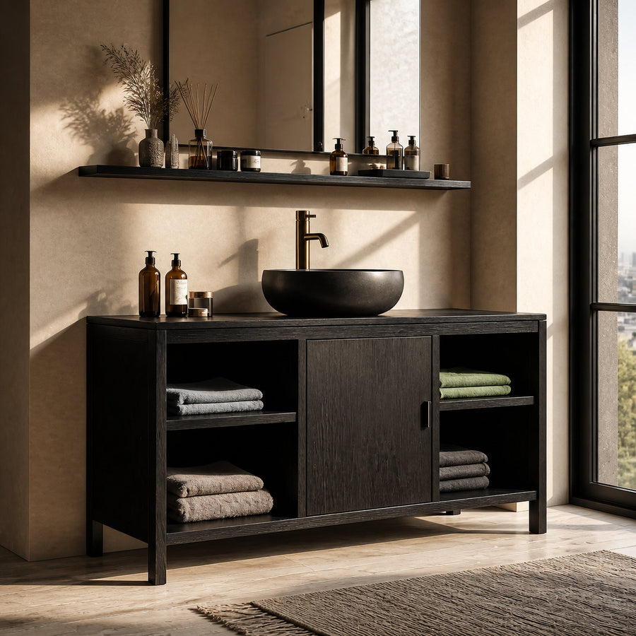 Modern Black Bathroom Vanity Cabinet For Bathroom Decor