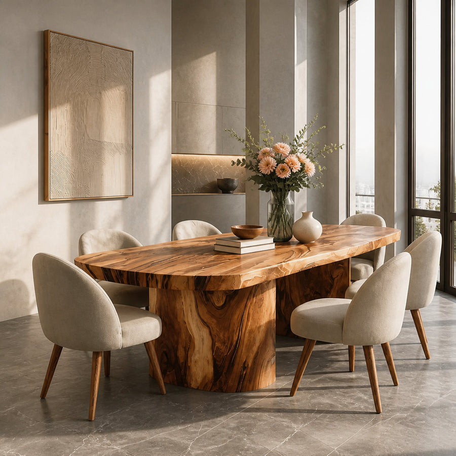 Modern Dining Table With Unique Base For Luxury Interiors