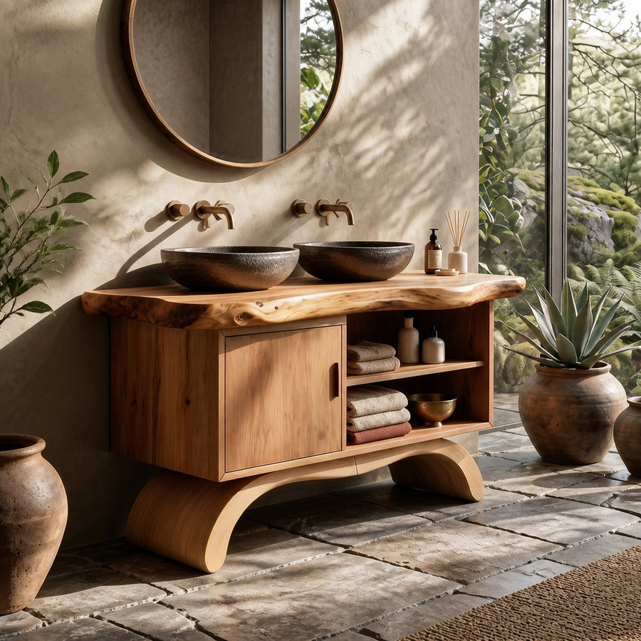 Modern Double Sink Vanity For Master Bathroom Interior