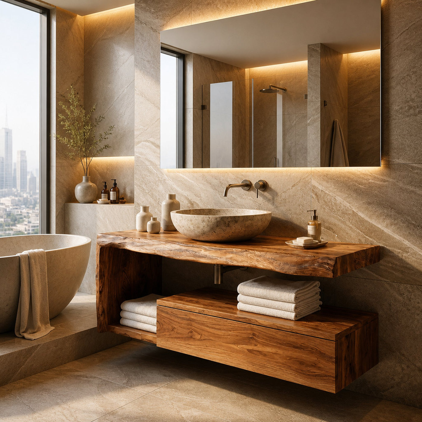 Modern Floating Bathroom Vanity For Spa