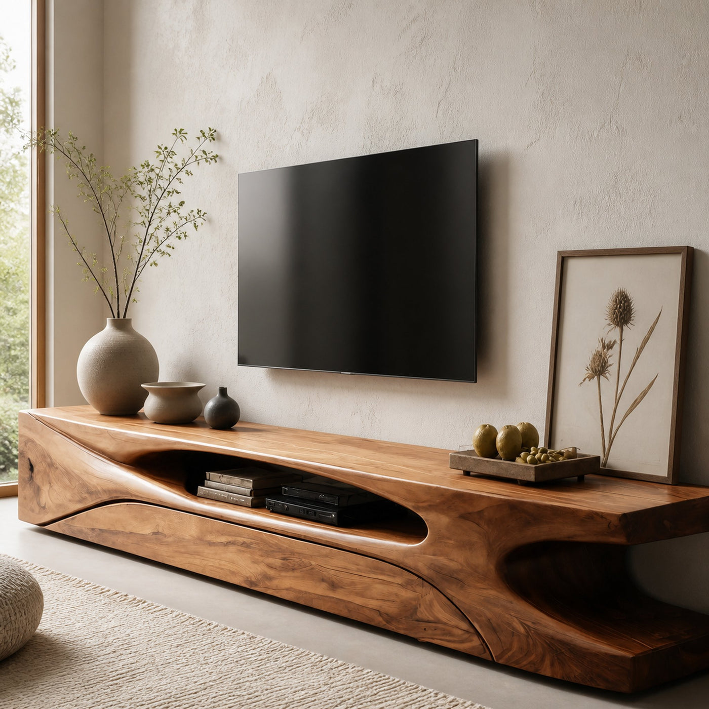 Modern Live Edge TV Console For Living Room - product view 2
