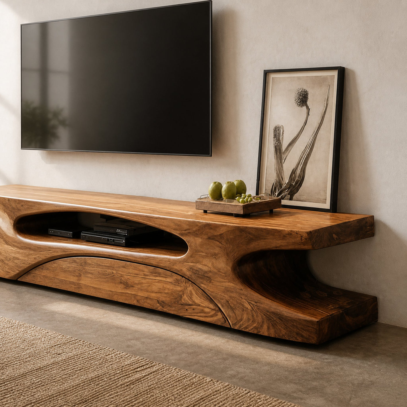 Modern Live Edge TV Console For Living Room - product view 4