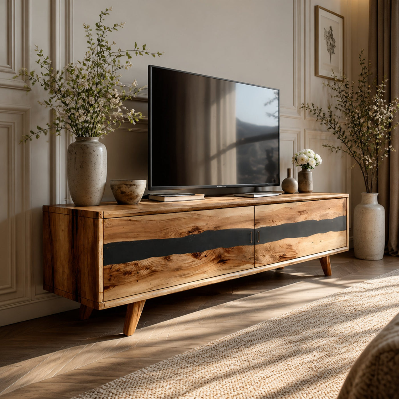 Modern Live Edge TV Stand For Bedroom Furniture - product view 3