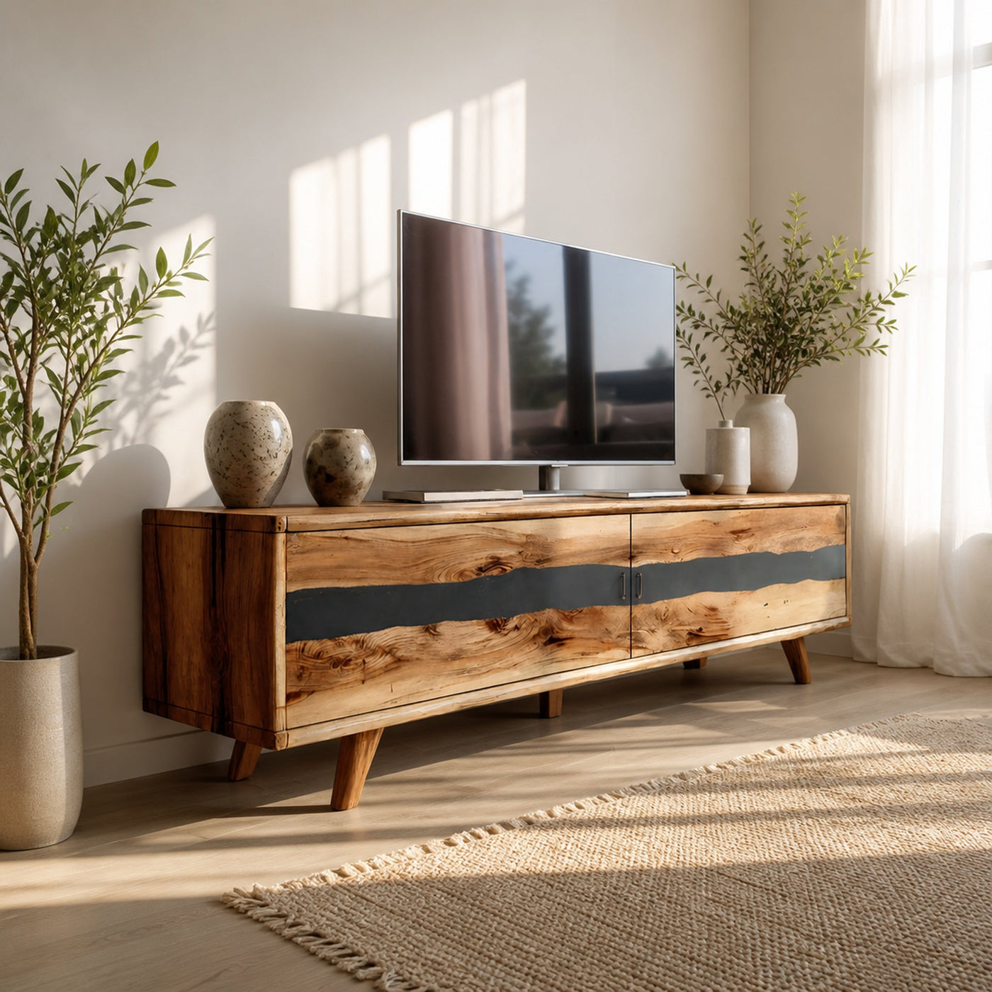 Modern Live Edge TV Stand For Bedroom Furniture - product view 5
