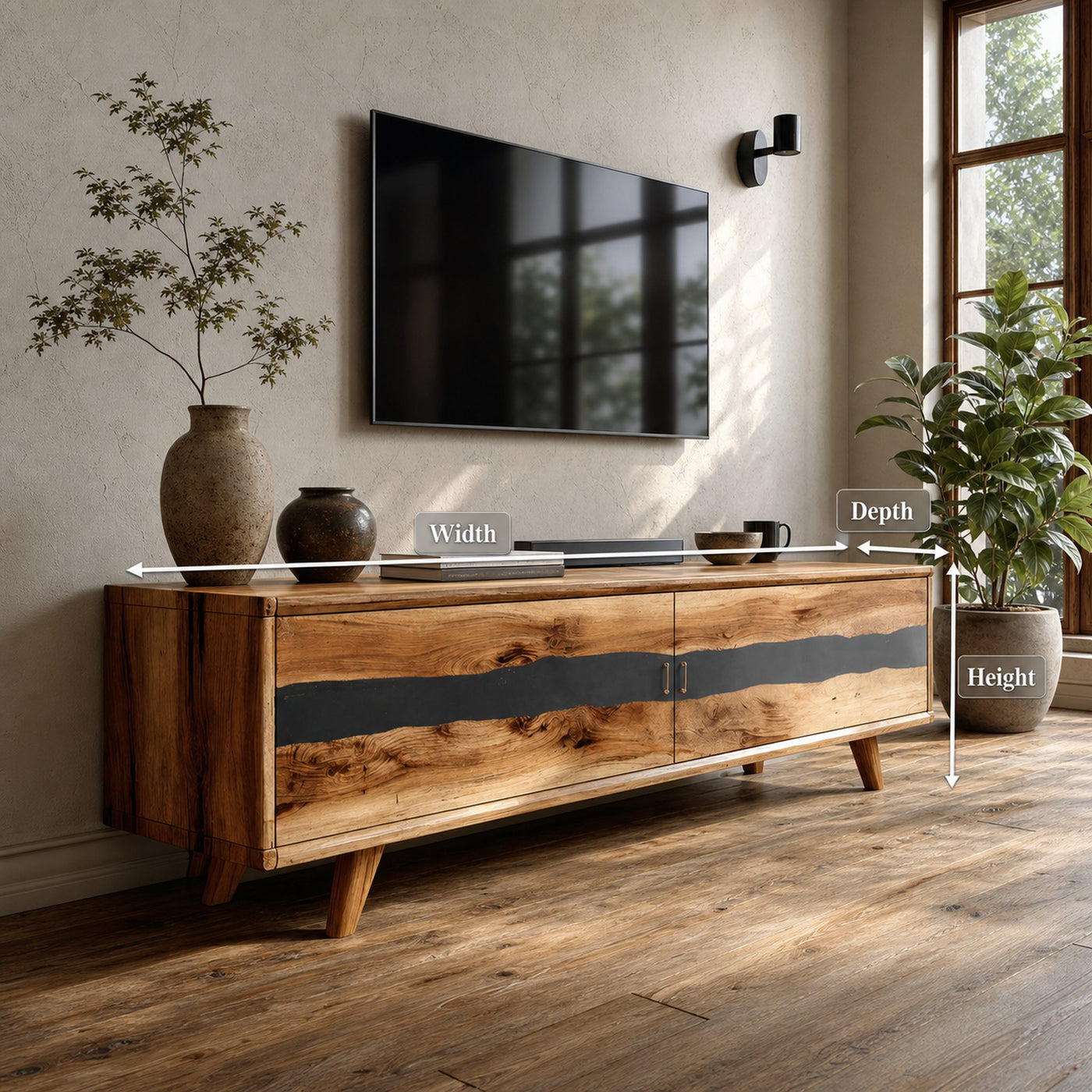 Modern Live Edge TV Stand For Bedroom Furniture - product view 7