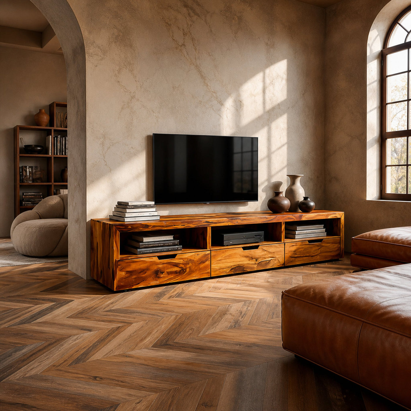 Modern Media Unit For Living Room Decor And TV Setup