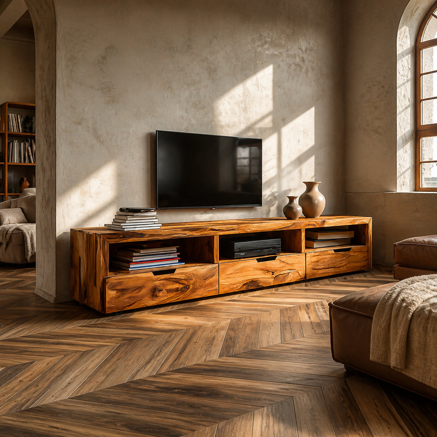 Modern Media Unit For Living Room Decor And TV Setup - product view 2