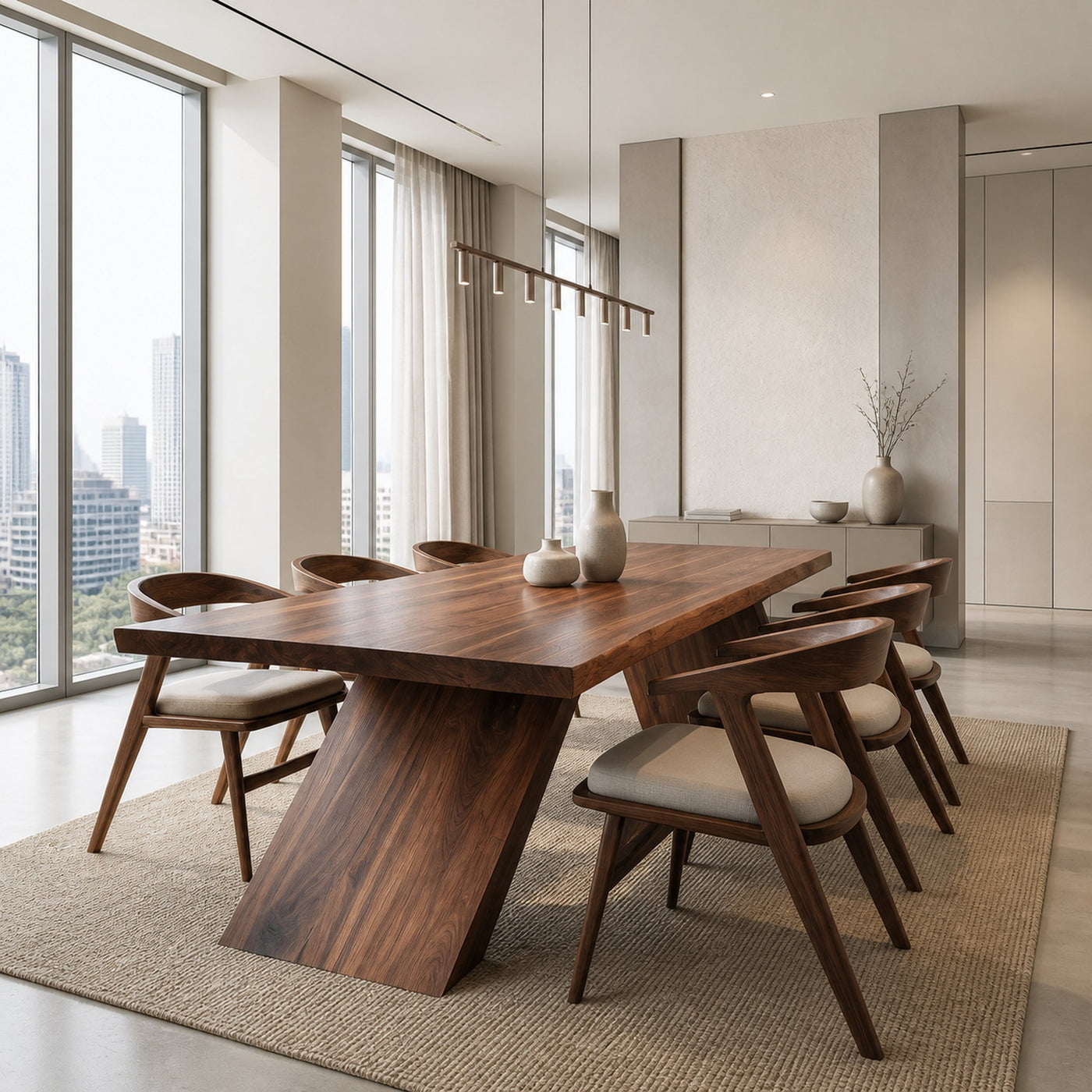 Modern Minimal Wooden Dining Table For Dining Room