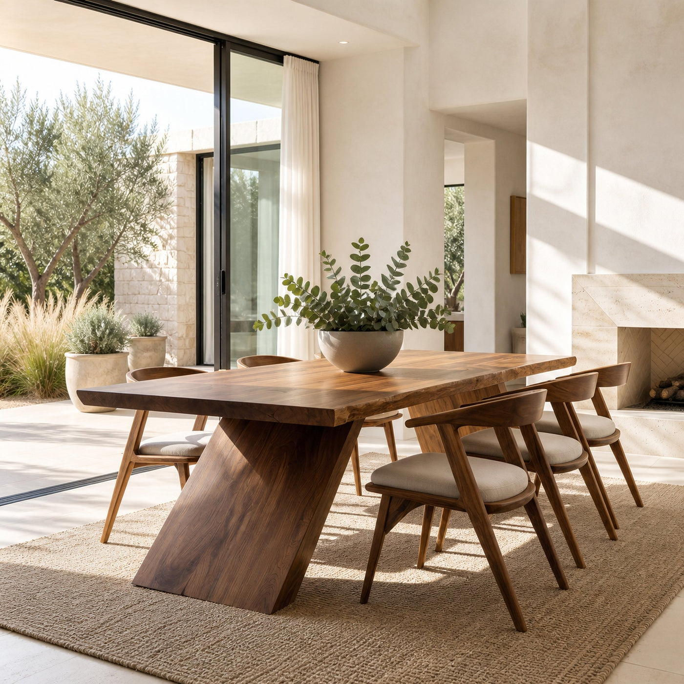 Modern Minimal Wooden Dining Table For Dining Room - product view 2