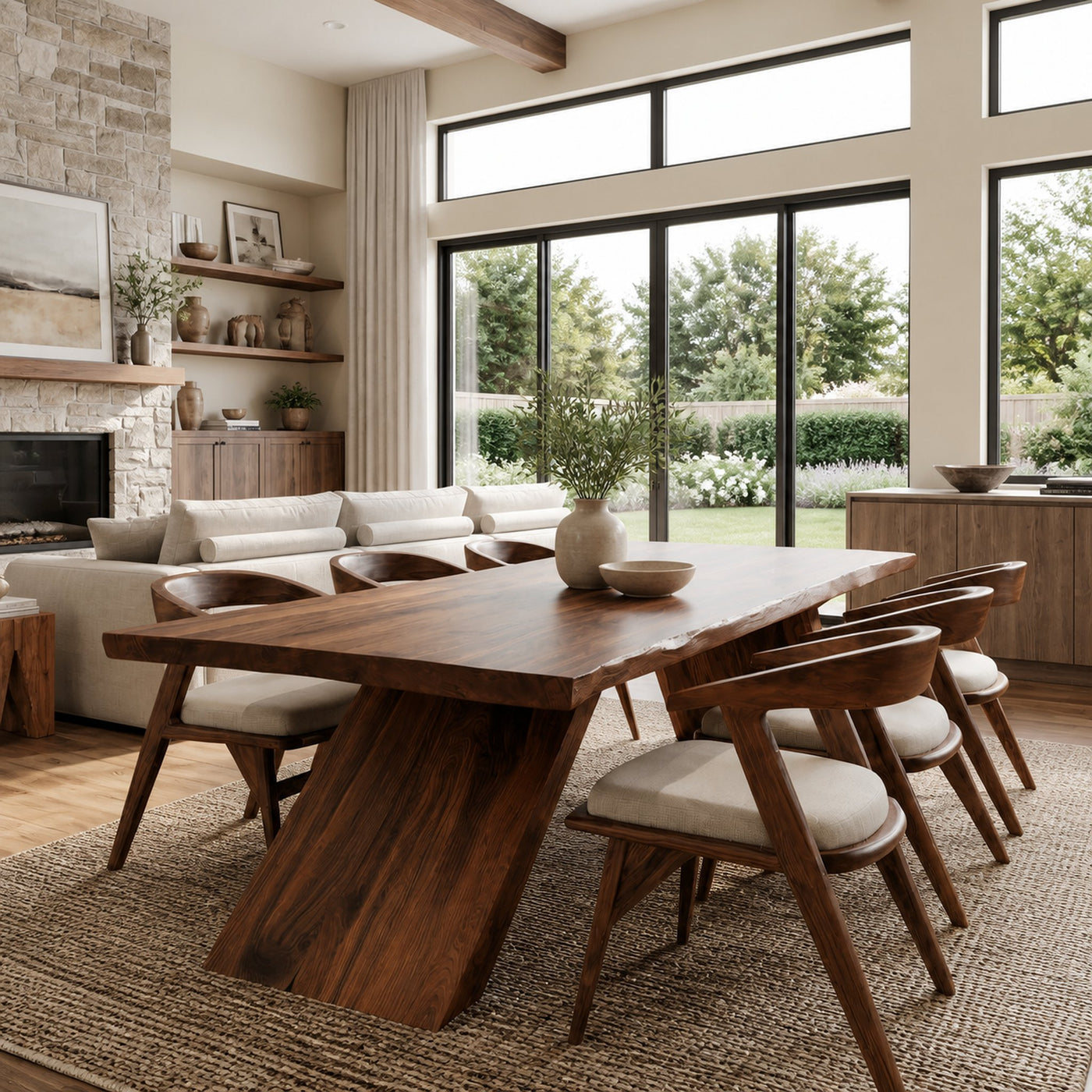 Modern Minimal Wooden Dining Table For Dining Room - product view 3