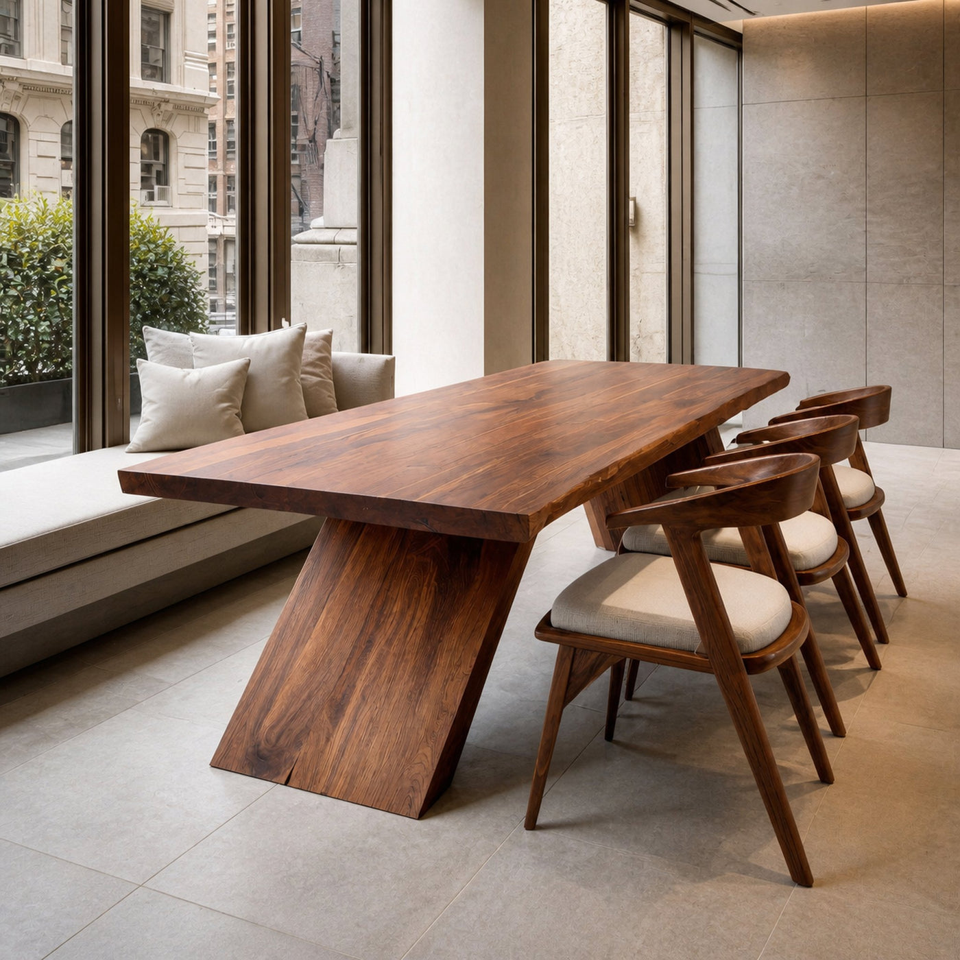 Modern Minimal Wooden Dining Table For Dining Room - product view 4