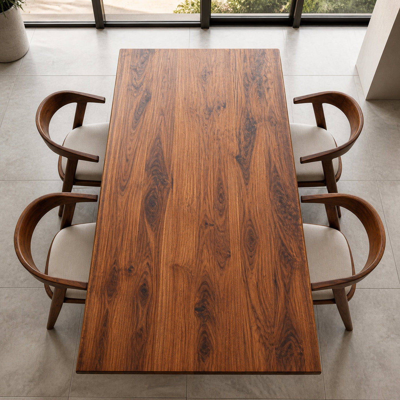 Modern Minimal Wooden Dining Table For Dining Room - product view 5