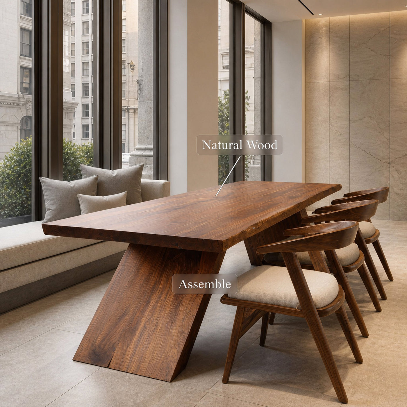 Modern Minimal Wooden Dining Table For Dining Room - product view 6