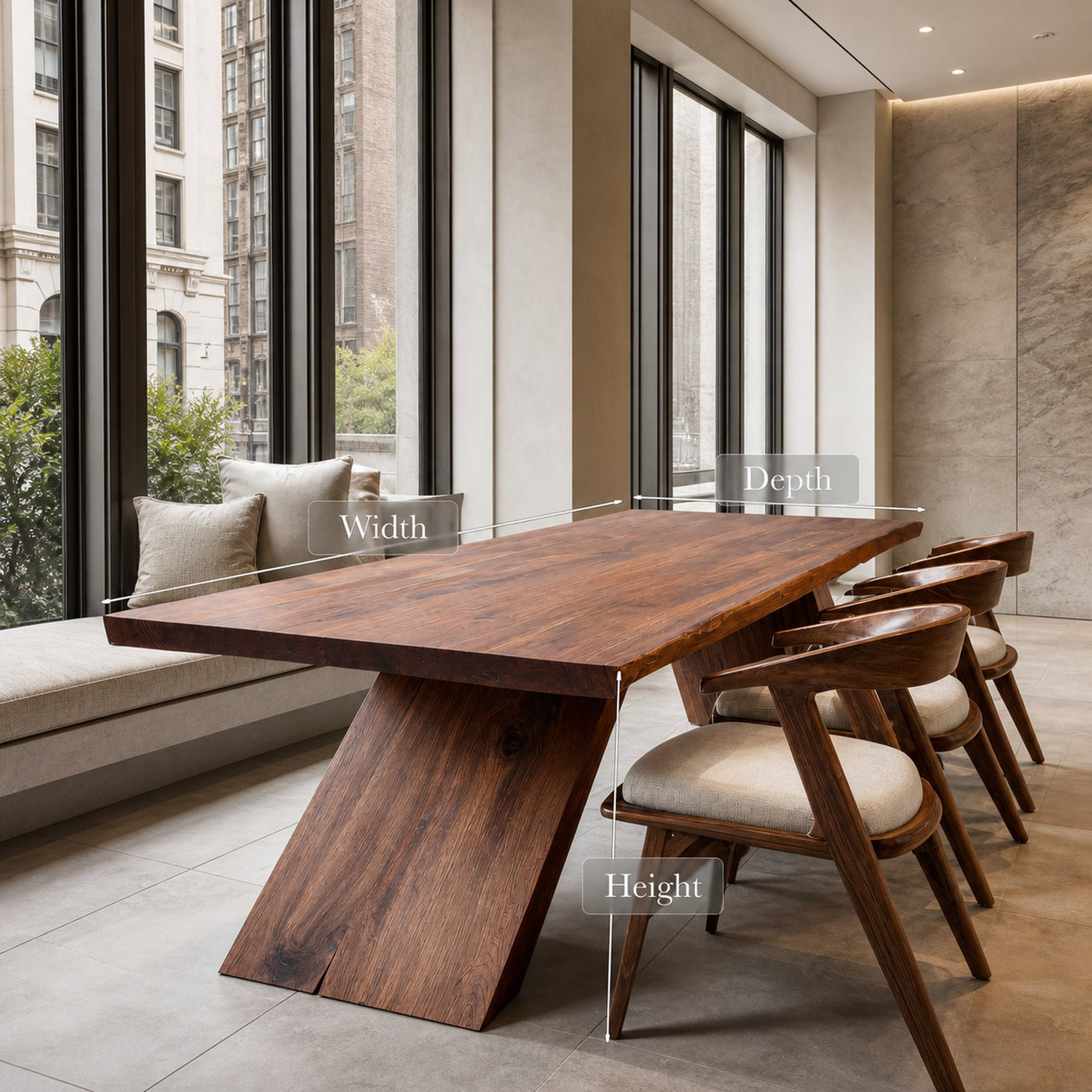 Modern Minimal Wooden Dining Table For Dining Room - product view 7