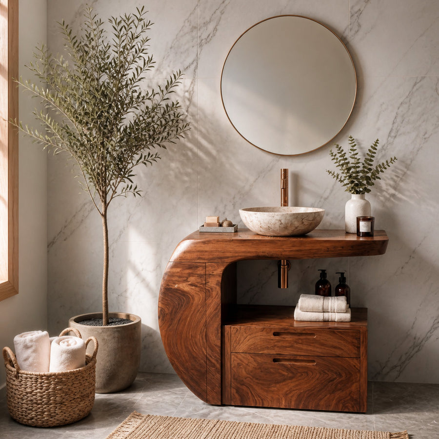 Modern Organic Bathroom Vanity With Storage For Bathroom