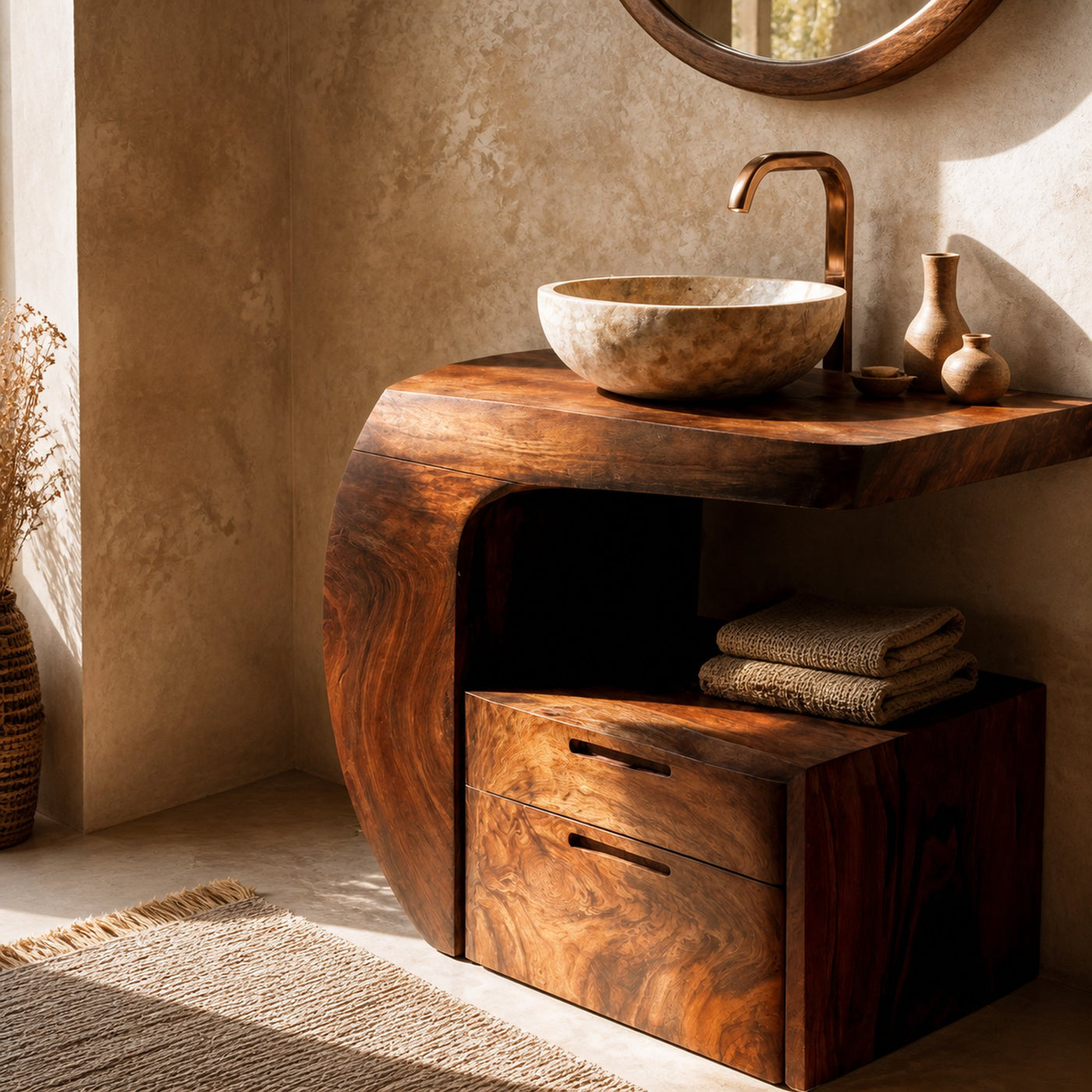 Modern Organic Bathroom Vanity With Storage For Bathroom - product view 7