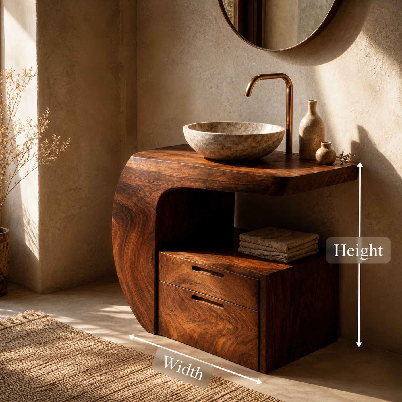 Modern Organic Bathroom Vanity With Storage For Bathroom - product view 8