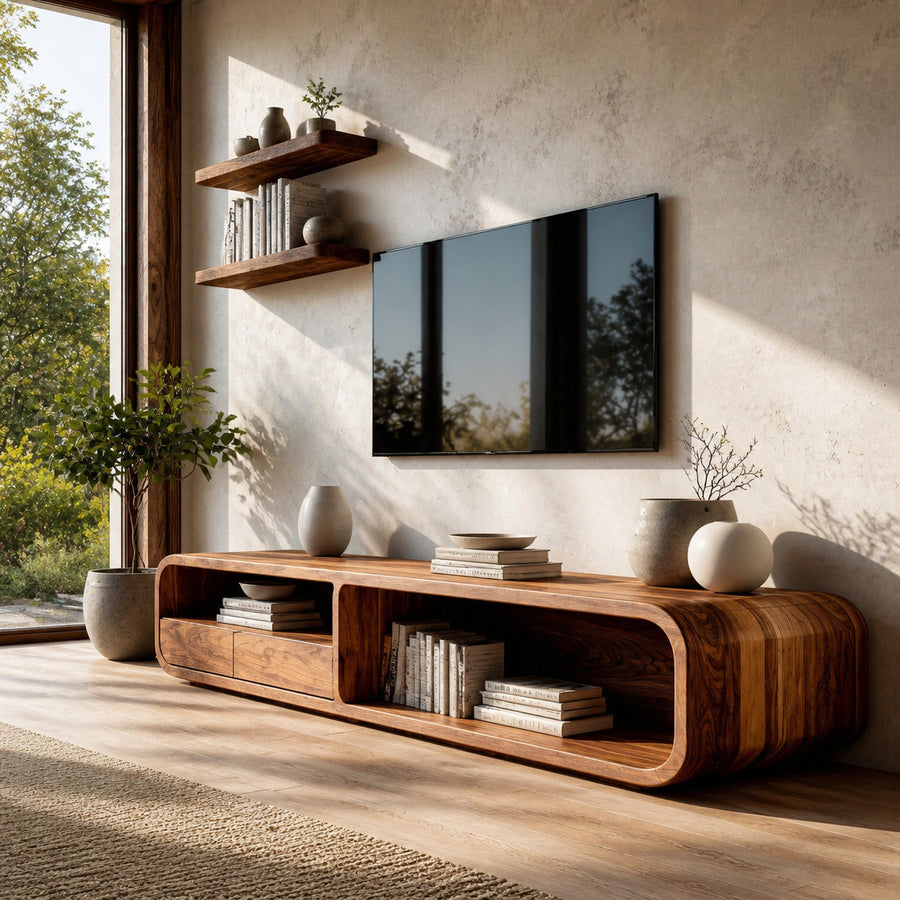 Modern Organic TV Console For Living Room Decor