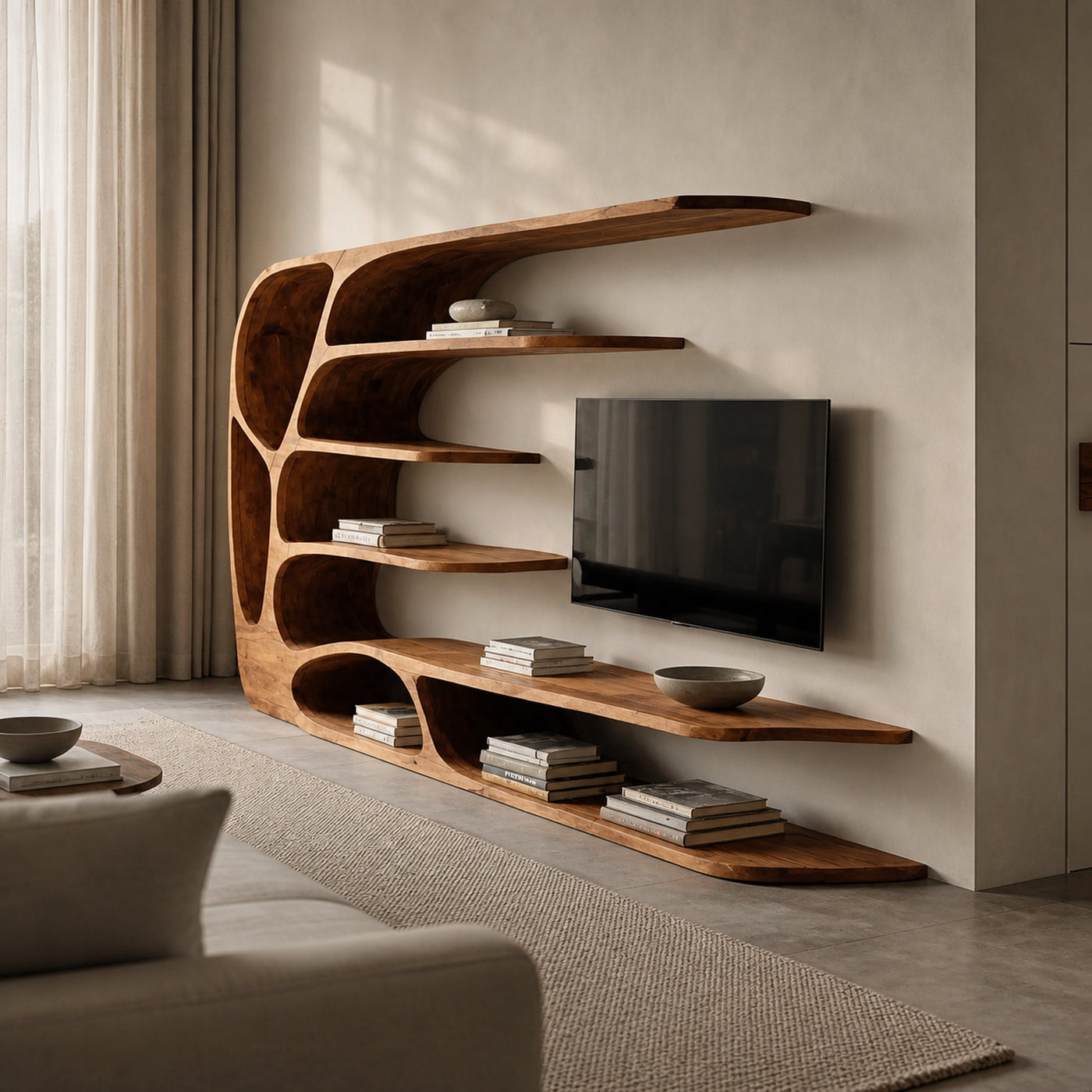 Modern Organic TV Display Shelf For Living Room - product view 2