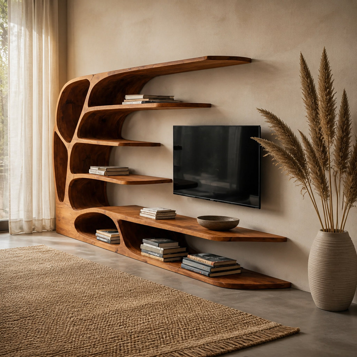 Modern Organic TV Display Shelf For Living Room - product view 3