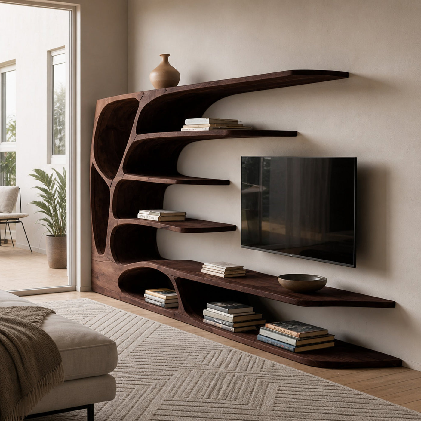Modern Organic TV Display Shelf For Living Room - product view 7