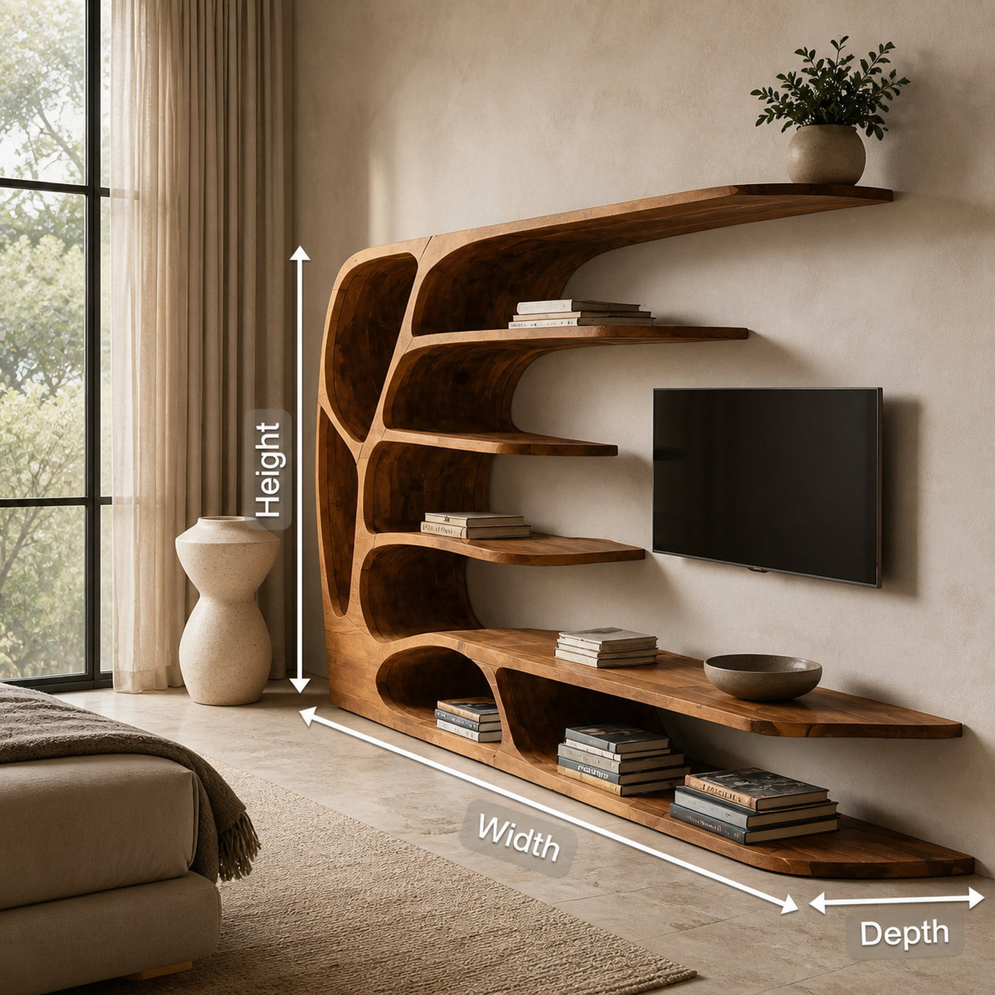 Modern Organic TV Display Shelf For Living Room - product view 8