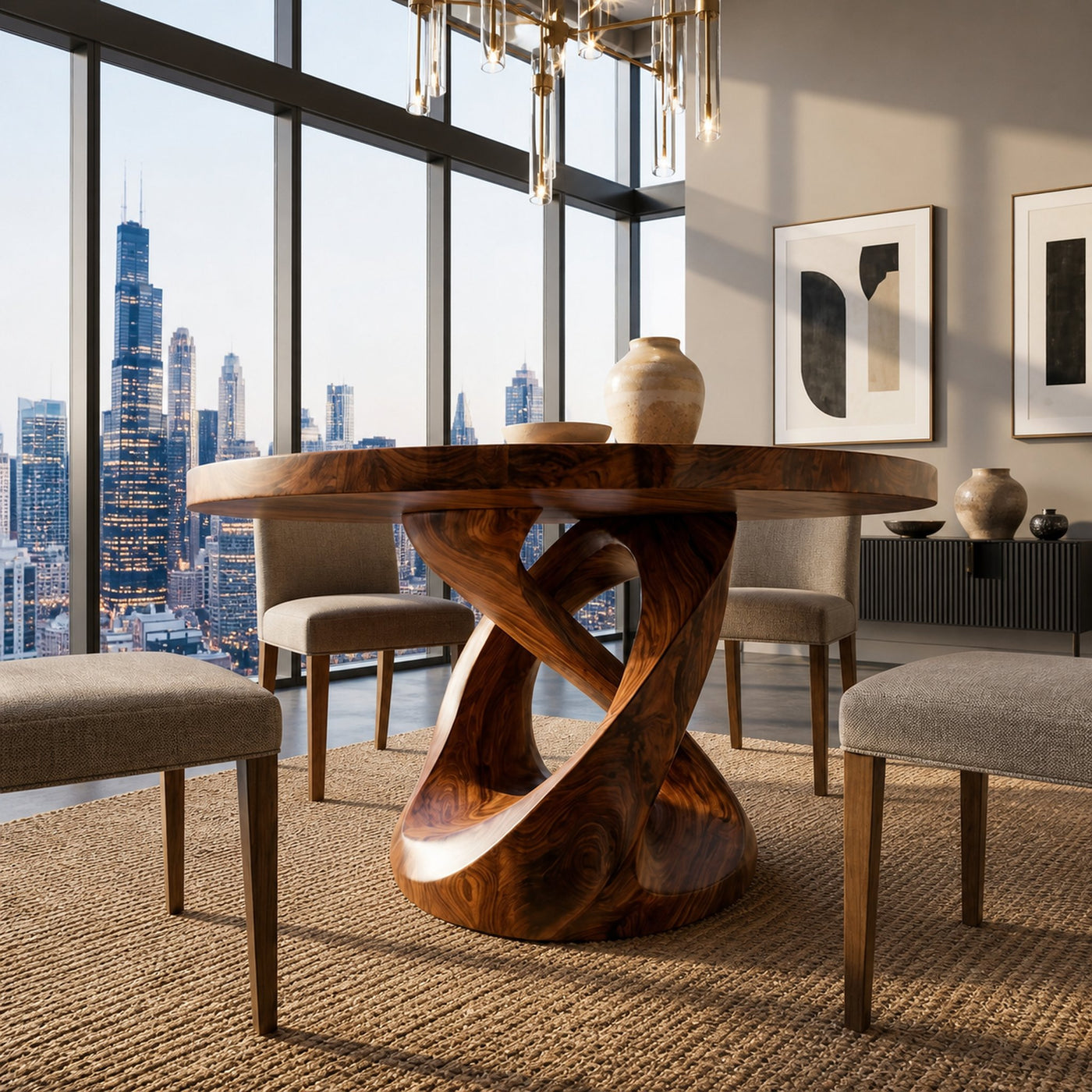 Modern Pedestal Dining Table For Dining Room Furniture - product view 3