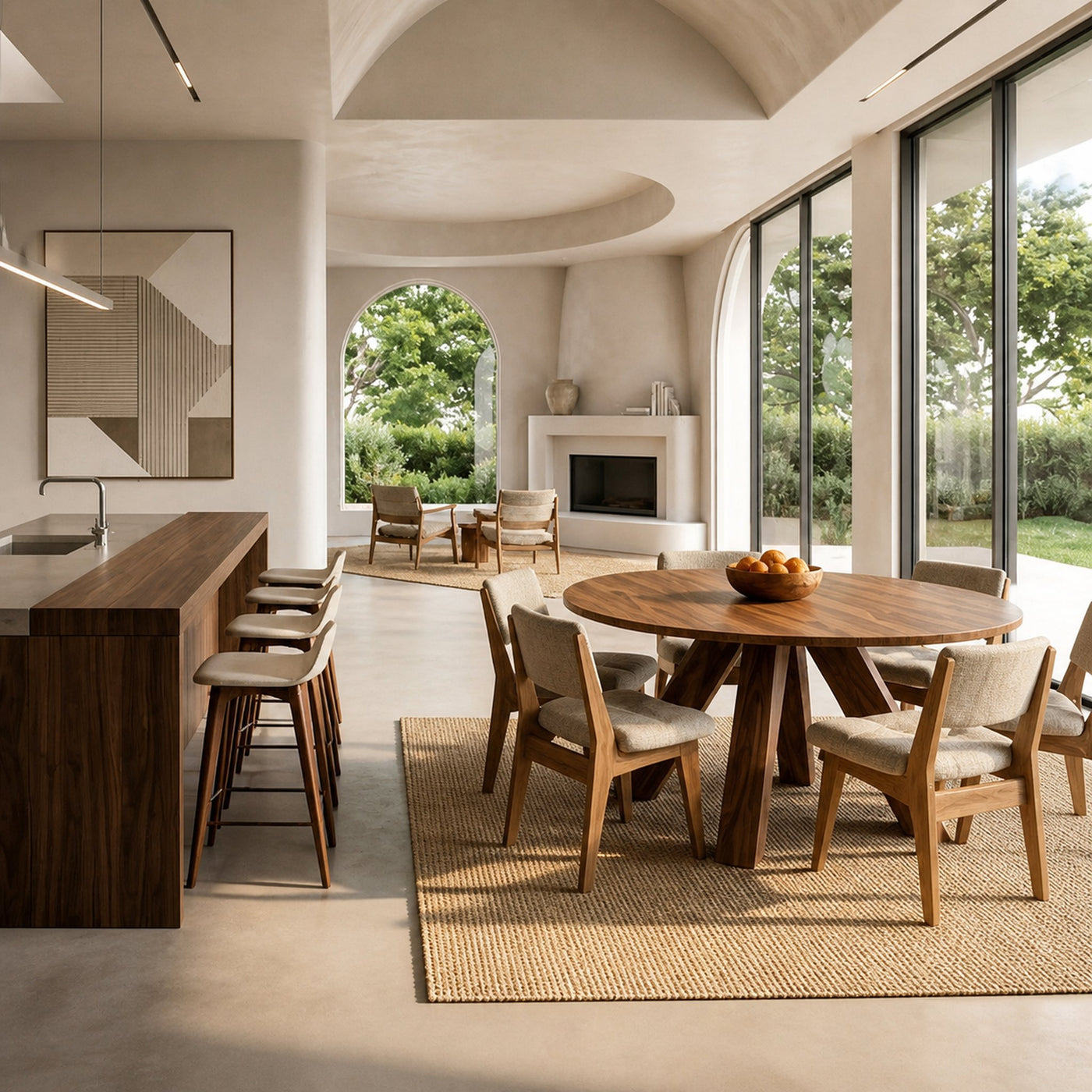 Modern Round Natural Wood Dining Table For Dining Room - product view 3