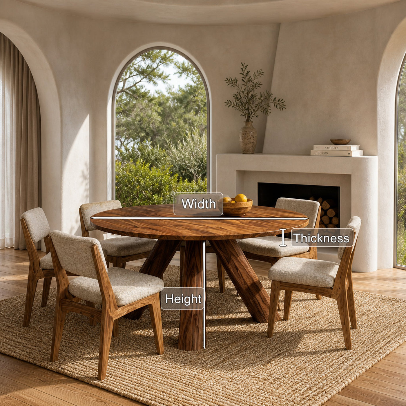 Modern Round Natural Wood Dining Table For Dining Room - product view 8