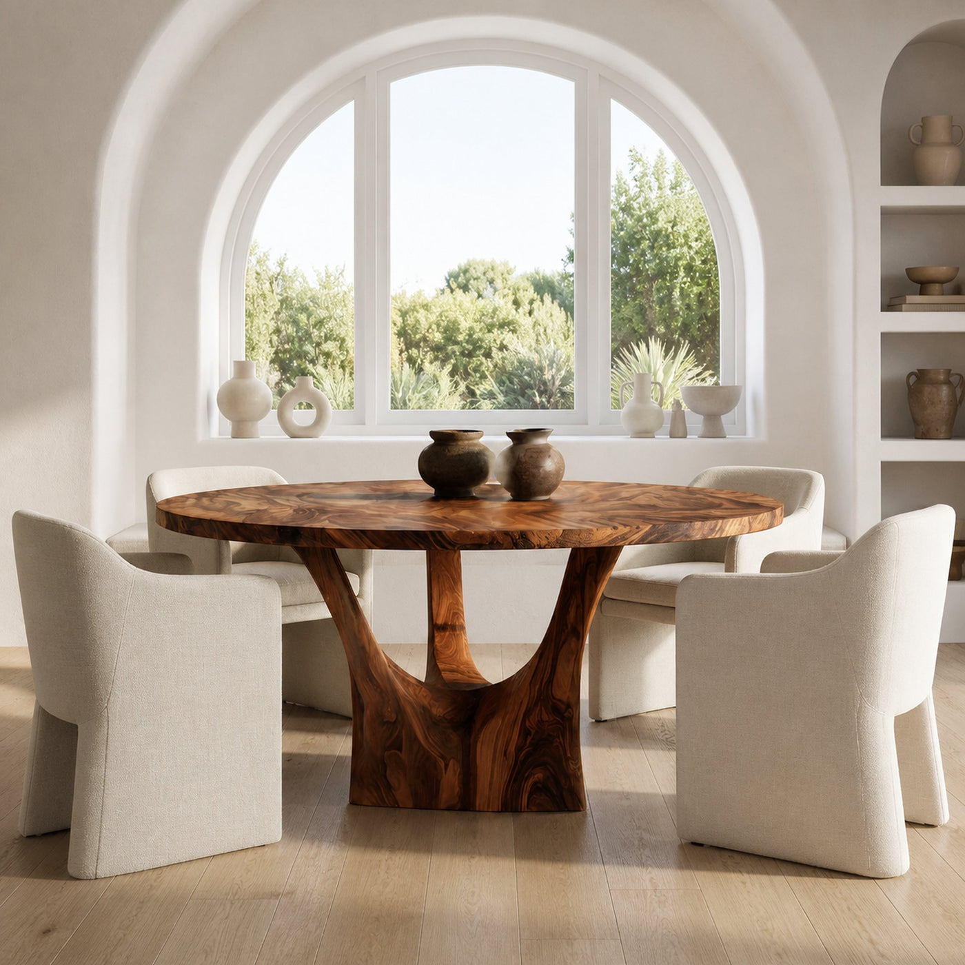 Modern Round Sculptural Dining Table For Kitchen Furniture